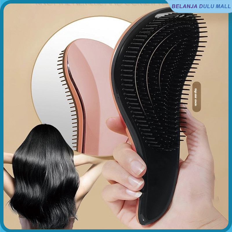 Sisir rambut bertekstur plastik multiwarna sisir lengkung besar sisir gagang rambut besar sisir gaga