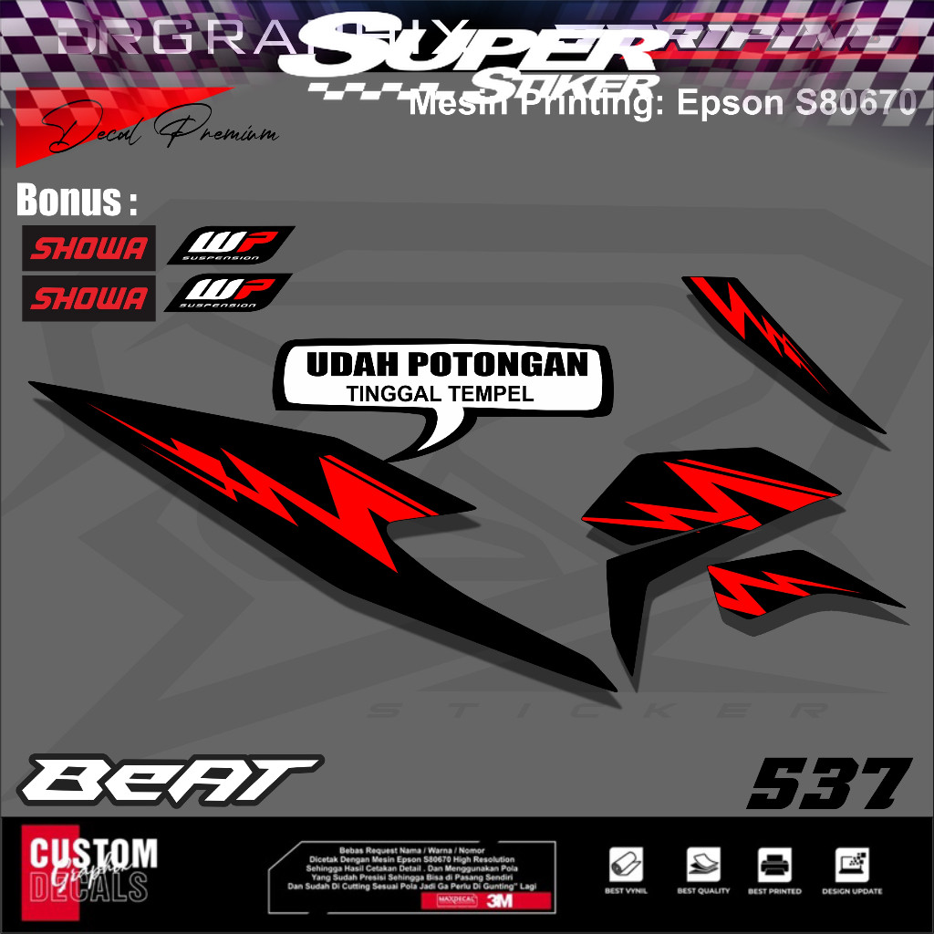 Striping Matic Beat Deluxe Aksesoris Motor Stiker Beat Deluxe Cutting Striping Variasi Beat Deluxe S