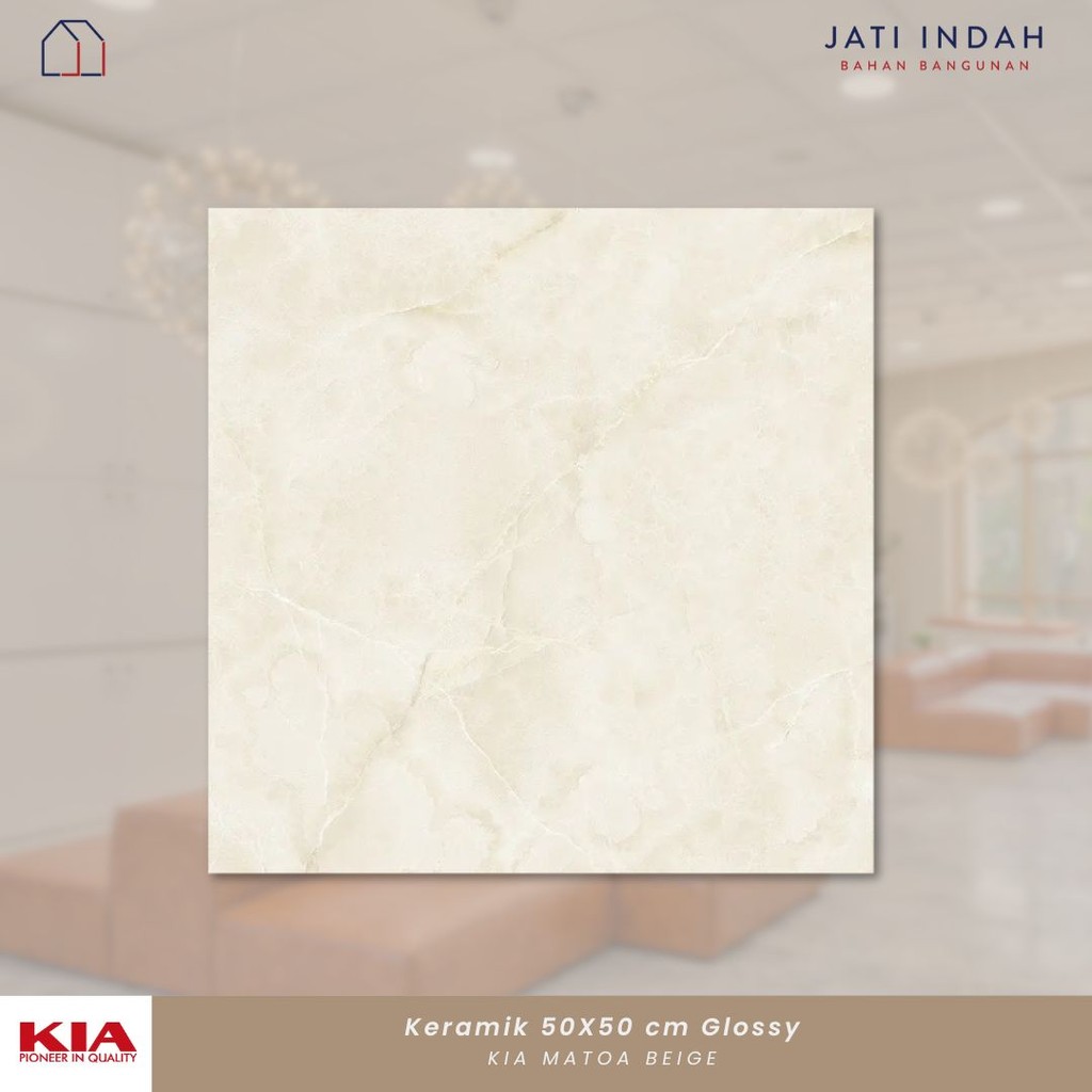 PROMO Keramik Glossy 50x50 cm KIA MATOA BEIGE / Keramik Lantai & Dinding