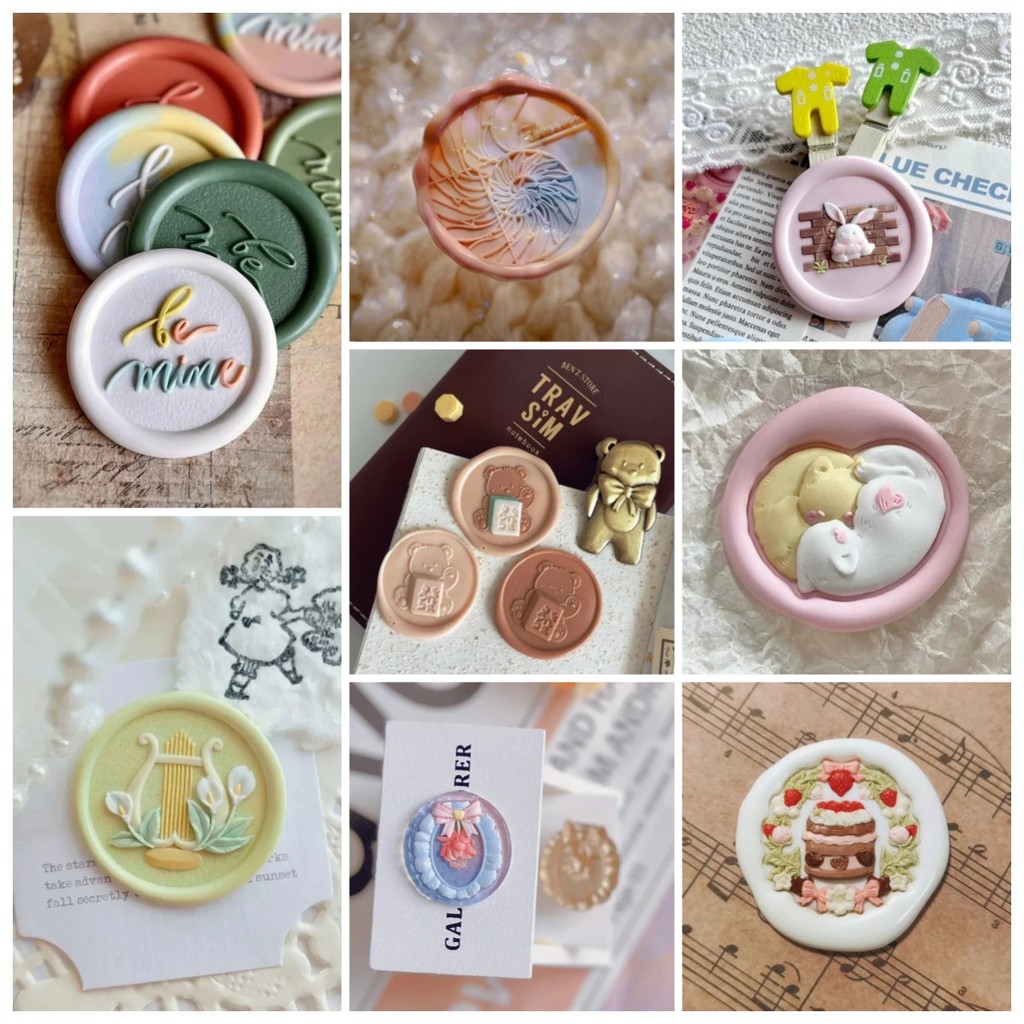 

Seal Head Small Animal Flower Finely Carved Fire Stamp Toy Seal Head Multi-Layer Embossed Brass Head Diy Toy Invitation Envelope