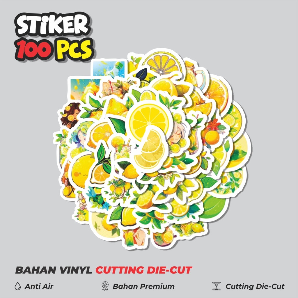 

Terbaru! 50 pcs Stiker Buah Lemon Dekorasi Lucu Kreatif untuk Notebook, Skateboard, HP