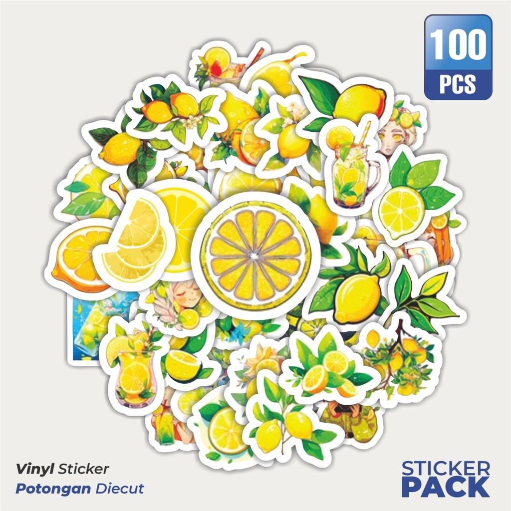 

Stiker Vinyl Stiker Buah Lemon Waterproof Aesthetic- Untuk Laptop, Motor, dan Helm - Paper Stationery Pack