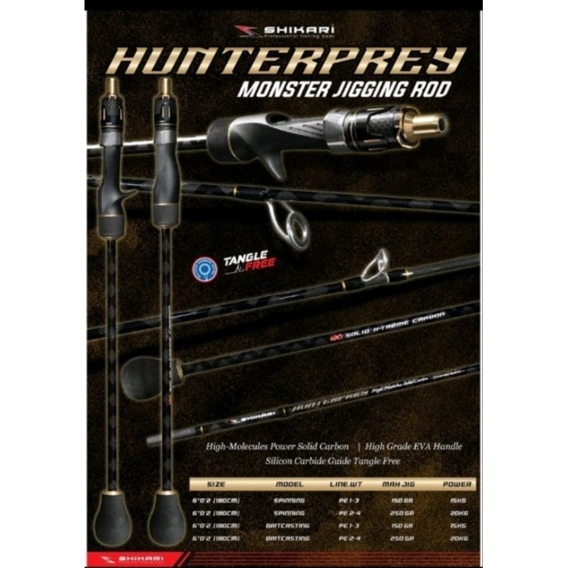 Joran Spining & OH Shikari Hunterprey Monster Jigging Rod 180cm PE 1-3/2-4