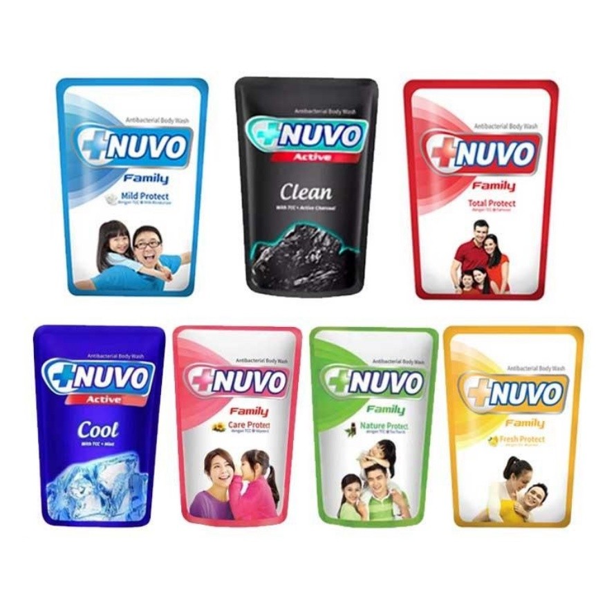 NUVO 60ml SABUN CAIR FAMILY LIQUID ANTI BACTERIAL SABUN MANDI CAIR 60 ml BODY WASH POUCH PINK GOLD H