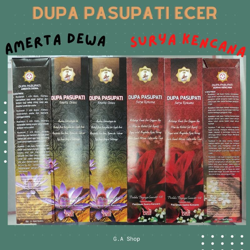 [ Dupa Saraswati Bali ] Hio Pasupati Kemasan Ecer Murah Stick Hitam / Merah