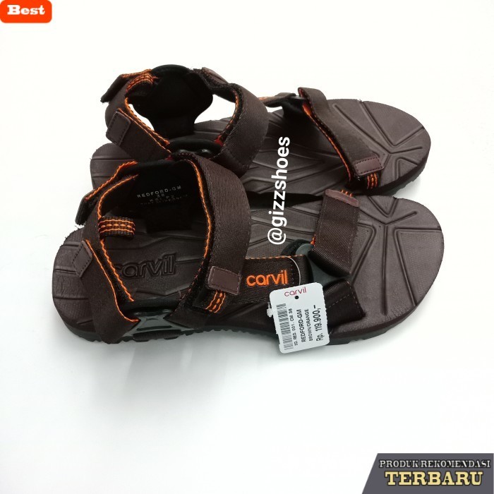 rekomendasi sepatu olahraga brand lokal Sepatu Sandal Gunung Pria Cowo Laki Carvil Redford Coklat Or