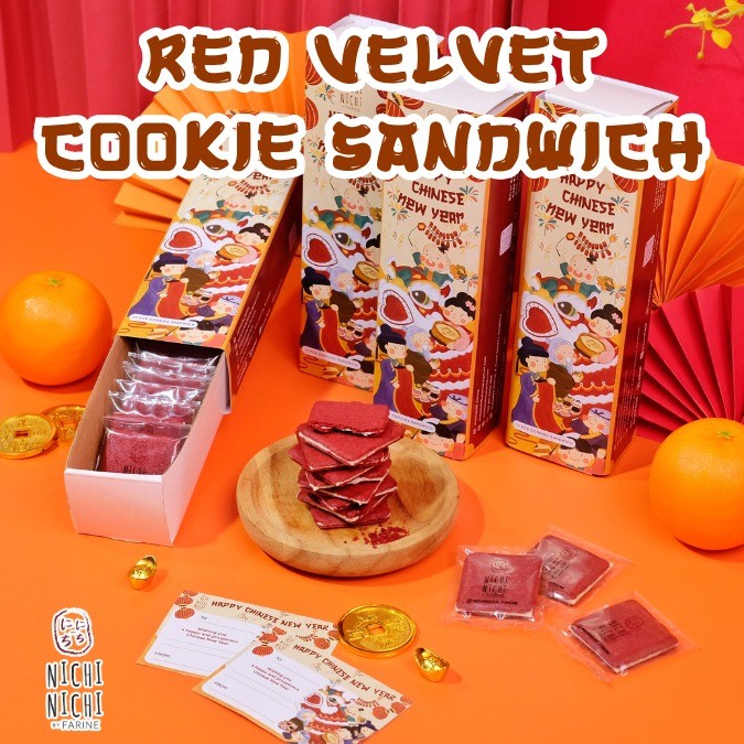

Red Velvet Cookie Sandwich SPECIAL IMLEK - Kue Kering Red Velvet Enak Nichi Nichi by Farine