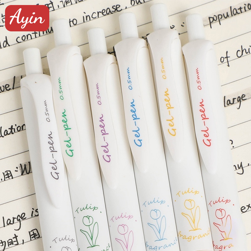 

Ins Gel Pen Pulpen Gel Retractable Tinta Hitam 0.5mm//pulpen aesthetic