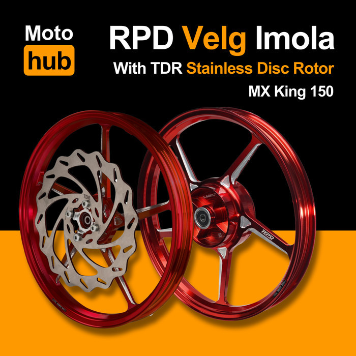 VELG PELEK RPD RACING WHEEL SET IMOLA MX KING WITH TDR STAINLESS DISC ROTOR YAMAHA MX KING150 150 - 