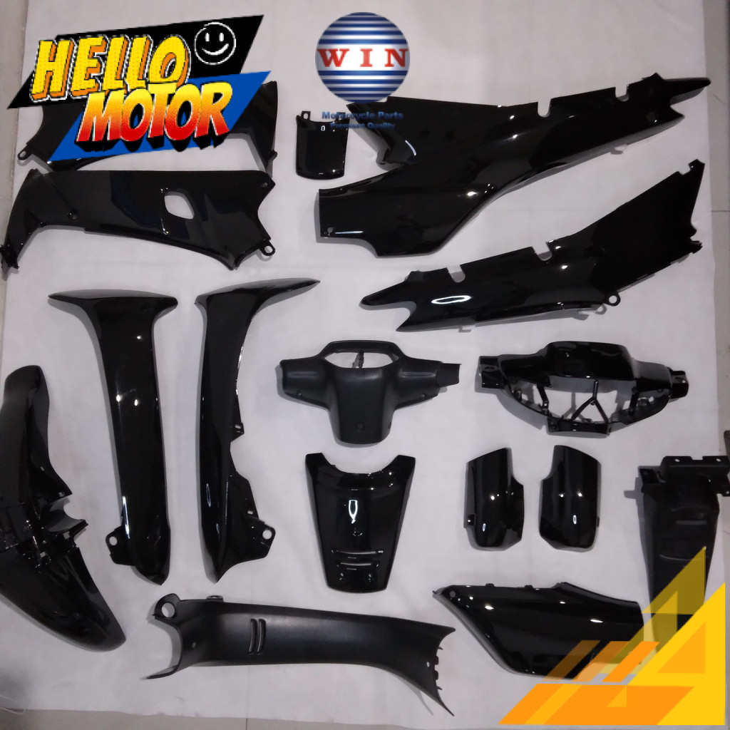 Full Body Supra X Lama 100 cc 1996 1997 1998 1999 2000 2001 2002 Hitam WIN | complete set bodi kasar