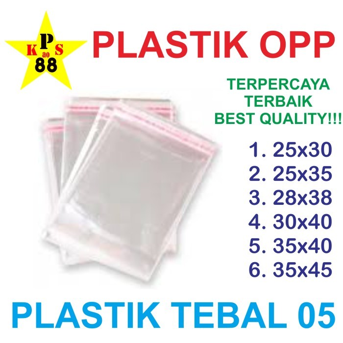 

OPP TEBAL 05 / PLASTIK OPP TEBAL 05 / PLASTIK PACKING TEBAL 05 - 25x30 Tebal