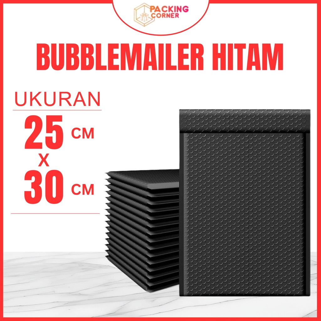 

BUBBLE MAILER 25X30 HITAM Amplop Bubble Wrap Bubblemailer Packing 25X30