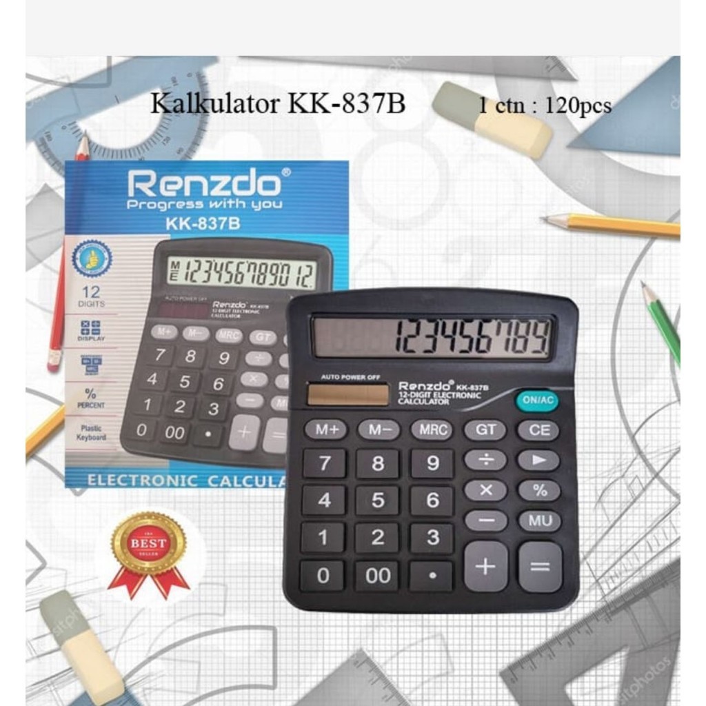 

BOBOMARTS () KALKULATOR RENZDO KK-873B-12 DIGIT DESKTOP CALCULATOR KALKULATOR MEJA KALKULATOR MURAH