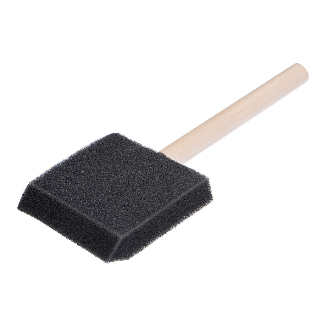 

uxcell 3 Inch Foam Paint Brushes Bevel Edge with Wood Handle Sponge Brush 12 Pcs for Painting