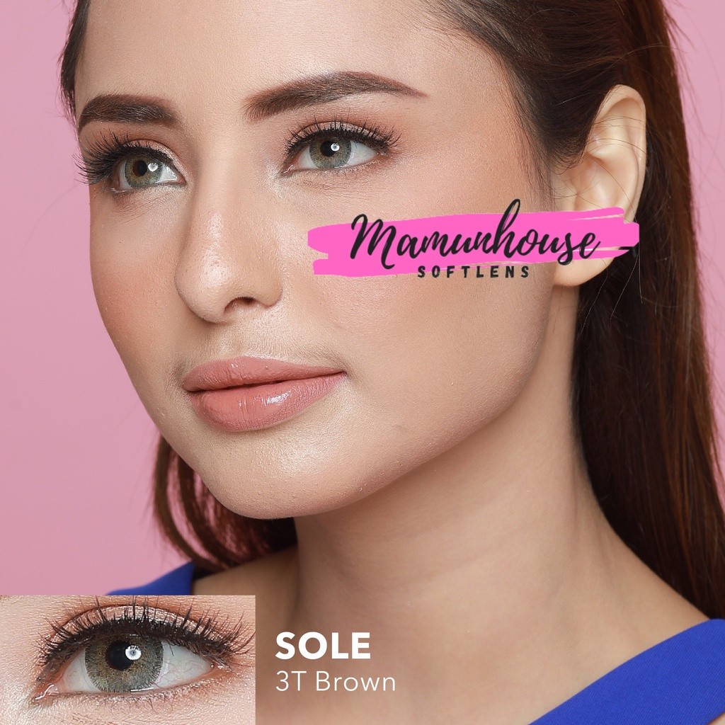 Softlens EOS Sole 3T (1PC/SEBELAH) 3 Tones Soft Lens White Ivory Gray Grey Whitegray Hazel Brown Blu