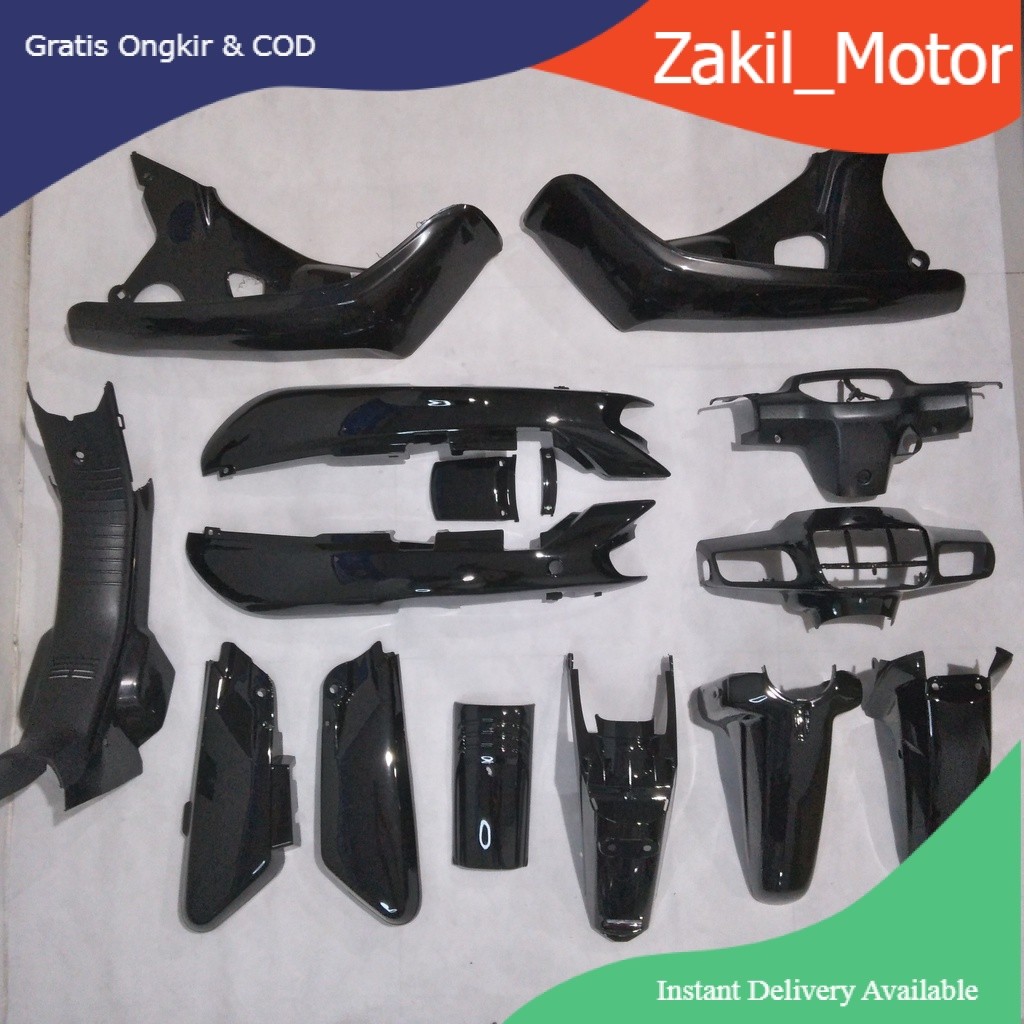Full Body Astrea Grand Sabit Bulus Legenda Impressa Hitam WIN | complete set bodi kasar halus motor 