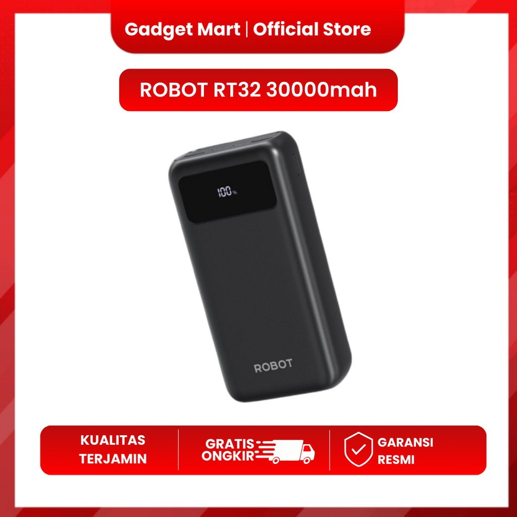 PowerBank ROBOT 30000mah RT32 22,5W Quick Charging with LED Display