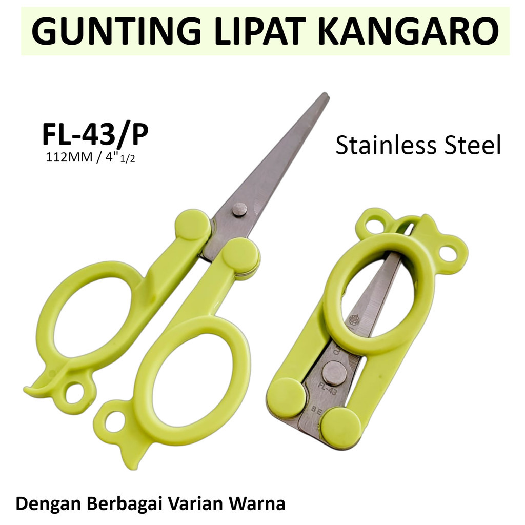 

Gunting Lipat Kangaro Folded Scissors Fl-43/P /Gunting Kertas Senar Kecil Buat Sekolah Mancing Mini Stainless Steel Super Tajam Anti Karat Serbaguna Murah Serta Berkualitas