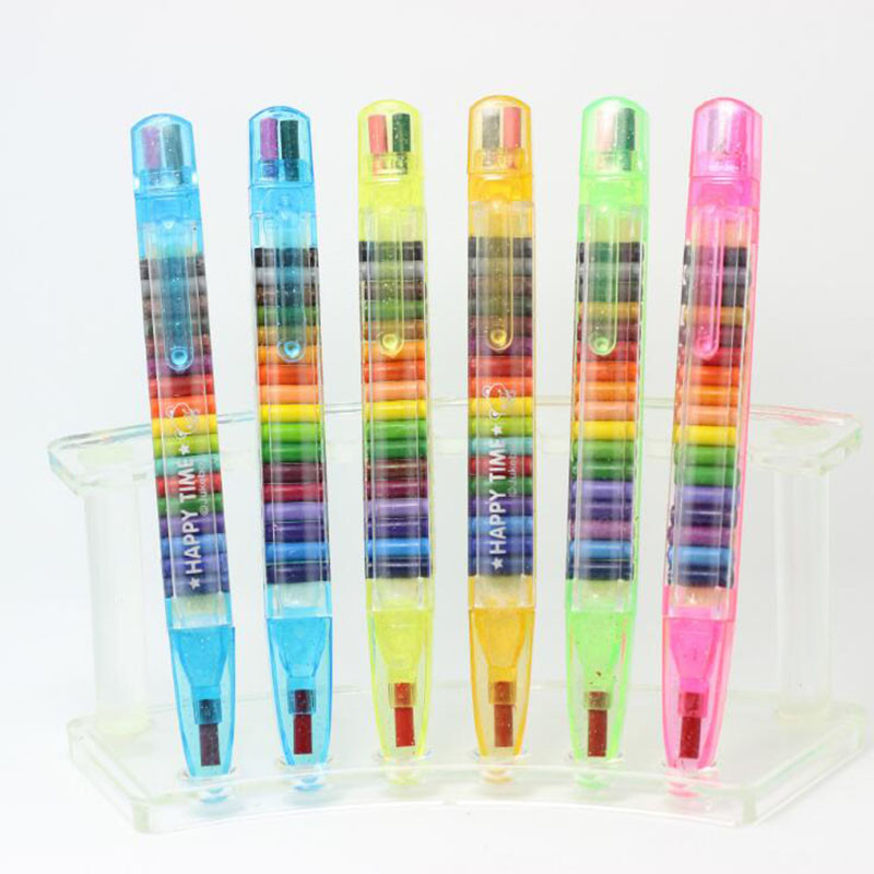 

1Pieces 20colors Color Crayons Stacker Primary School Children'S Safety Painting Art Painting Gifts Graffiti Pen Oil Pastel