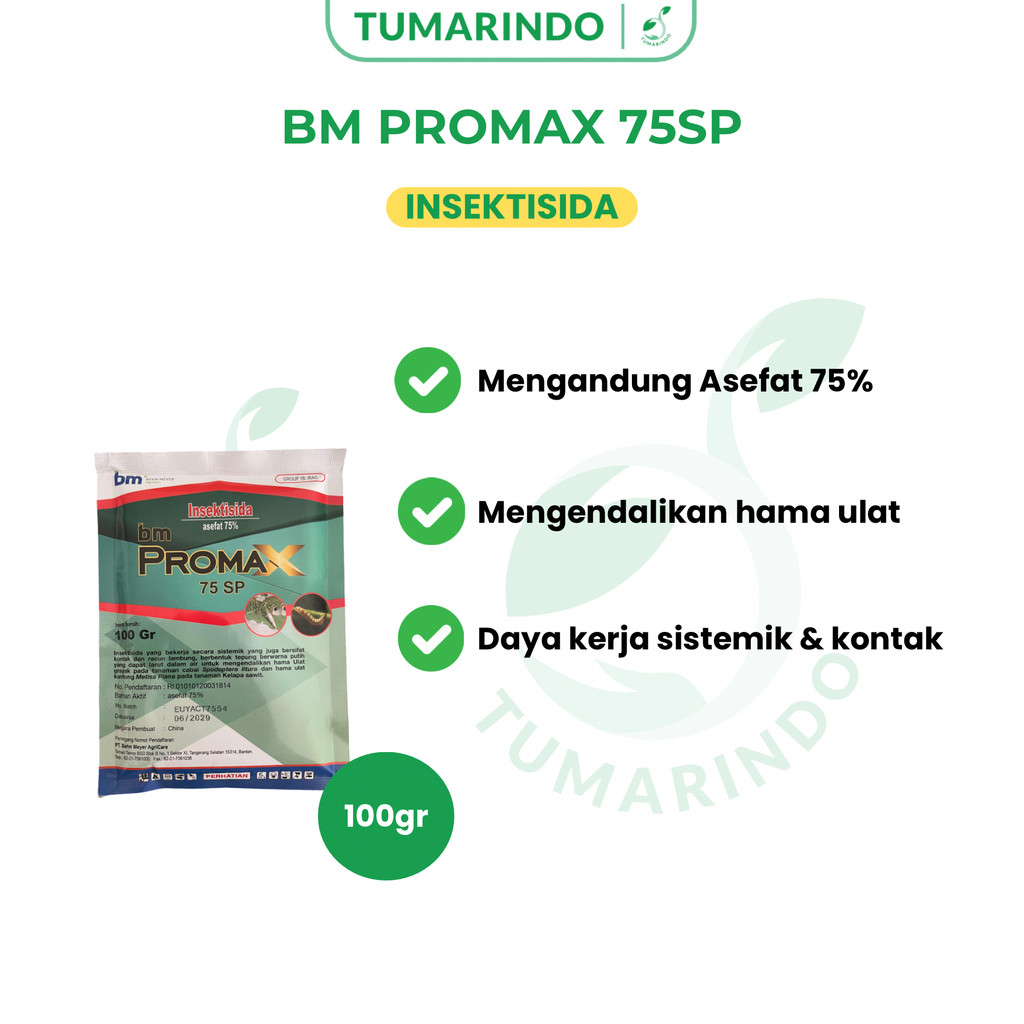 Bm Promax 75sp 100 Gram Insektisida Mengendalikan Ulat