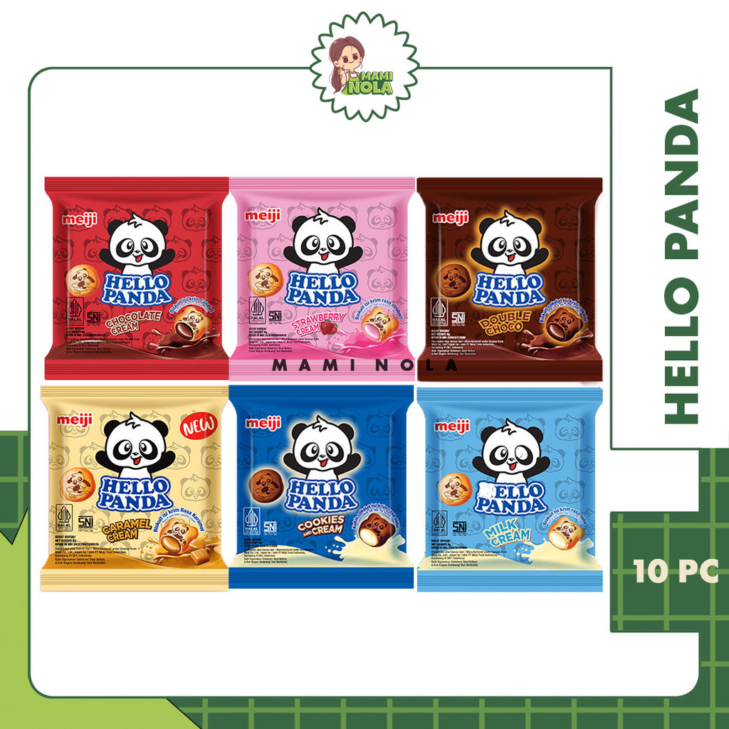 

Meiji Hello Panda Renceng Renteng 1 Ball Isi 10pc All Varian Coklat Choco Strawberry Cookies n Cream Double Coklat Milk Susu