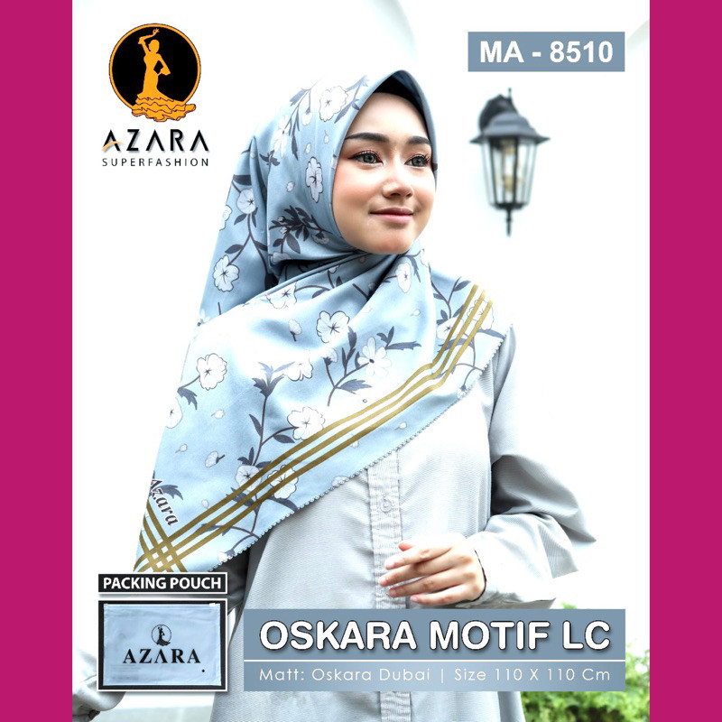 AP45TB 10 HIJAB ATAU 8 HIJAB OSKARA MOTIF PRINTING POUCH LC LASER CUT VOAL PREMIUM AZARA SUPERFASHIO