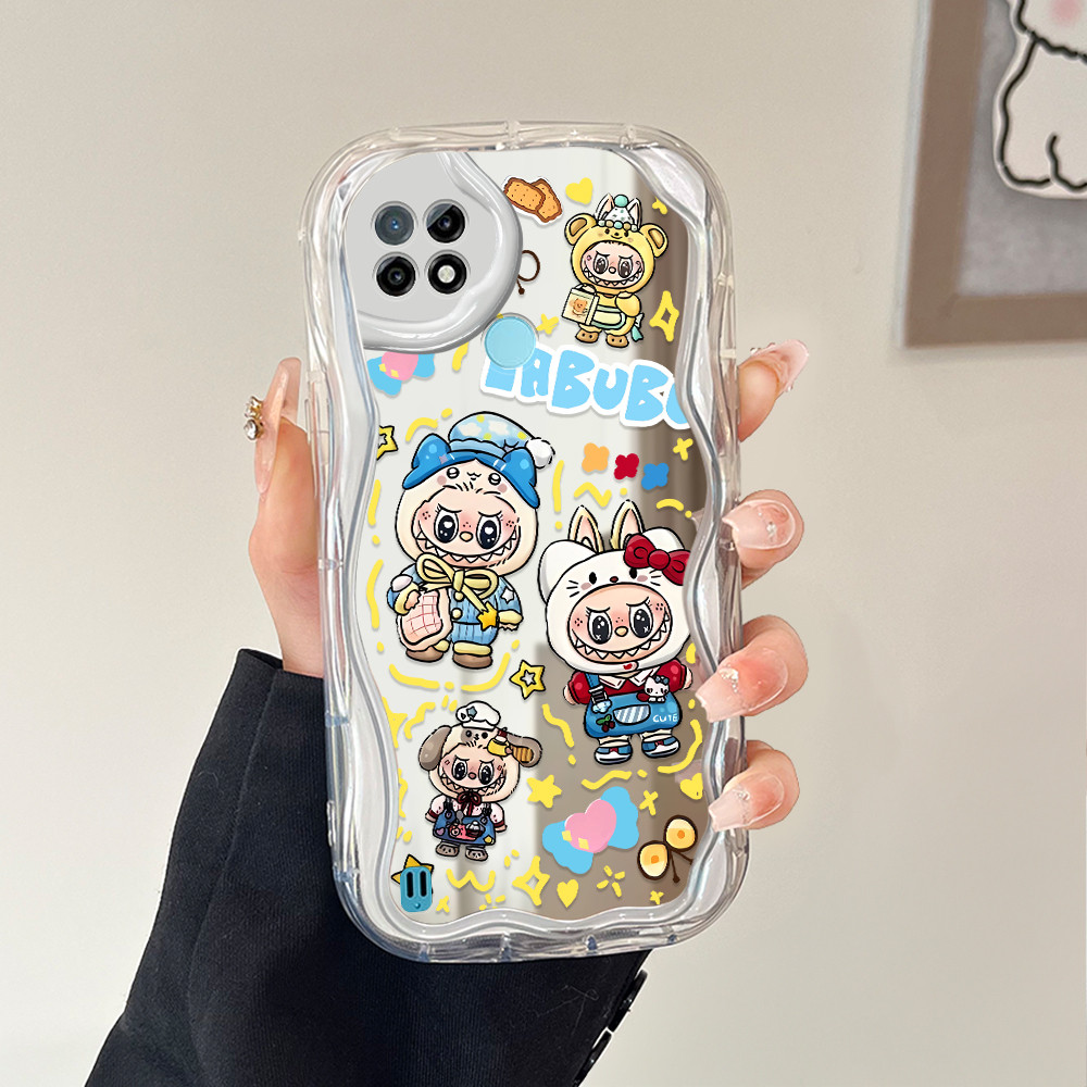 Casing Animasi Selebriti Internet Untuk For Realme C21 Labubu Cute Cartoon Mirror Cermin Phone Case 