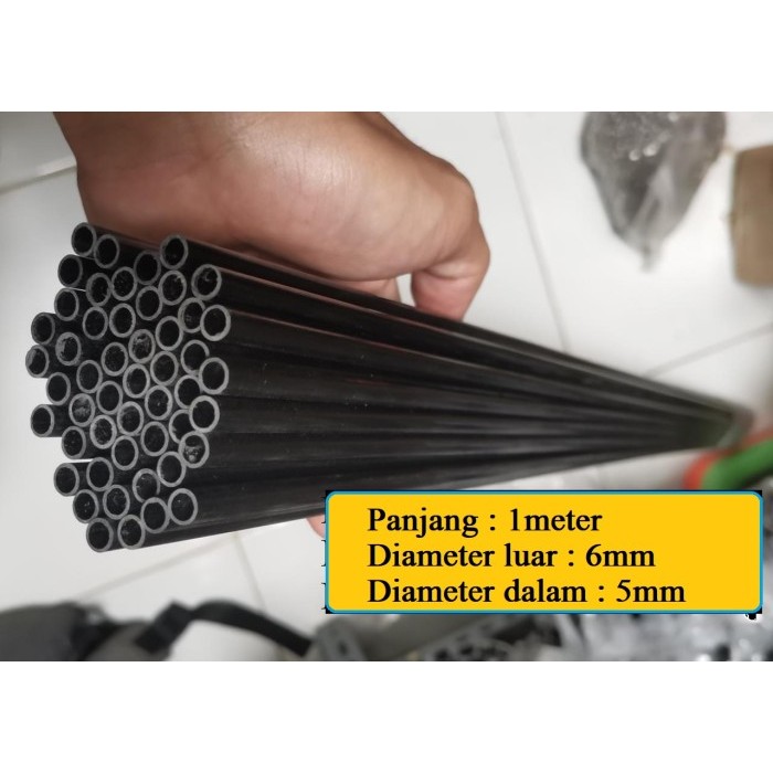 1meter Pipa karbon Carbon Tube 6x5mm OD 6mm ID 5mm 6x5 mm diameter 5mm