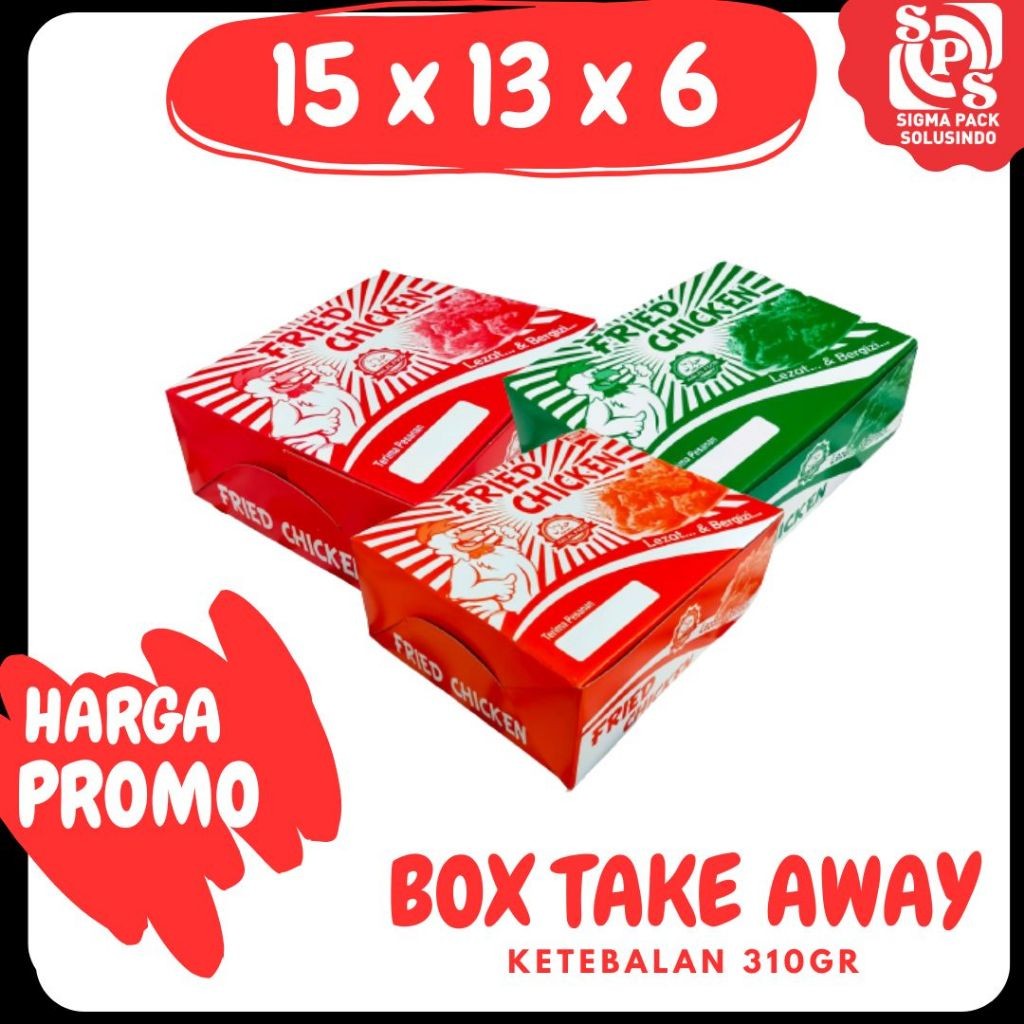 

(100 pcs) Kardus 15x13x6 Box Take Away KFC dus packing kotak kemasan nasi ayam geprek ayam goreng take away burger lalapan MEDIAKIT IDN