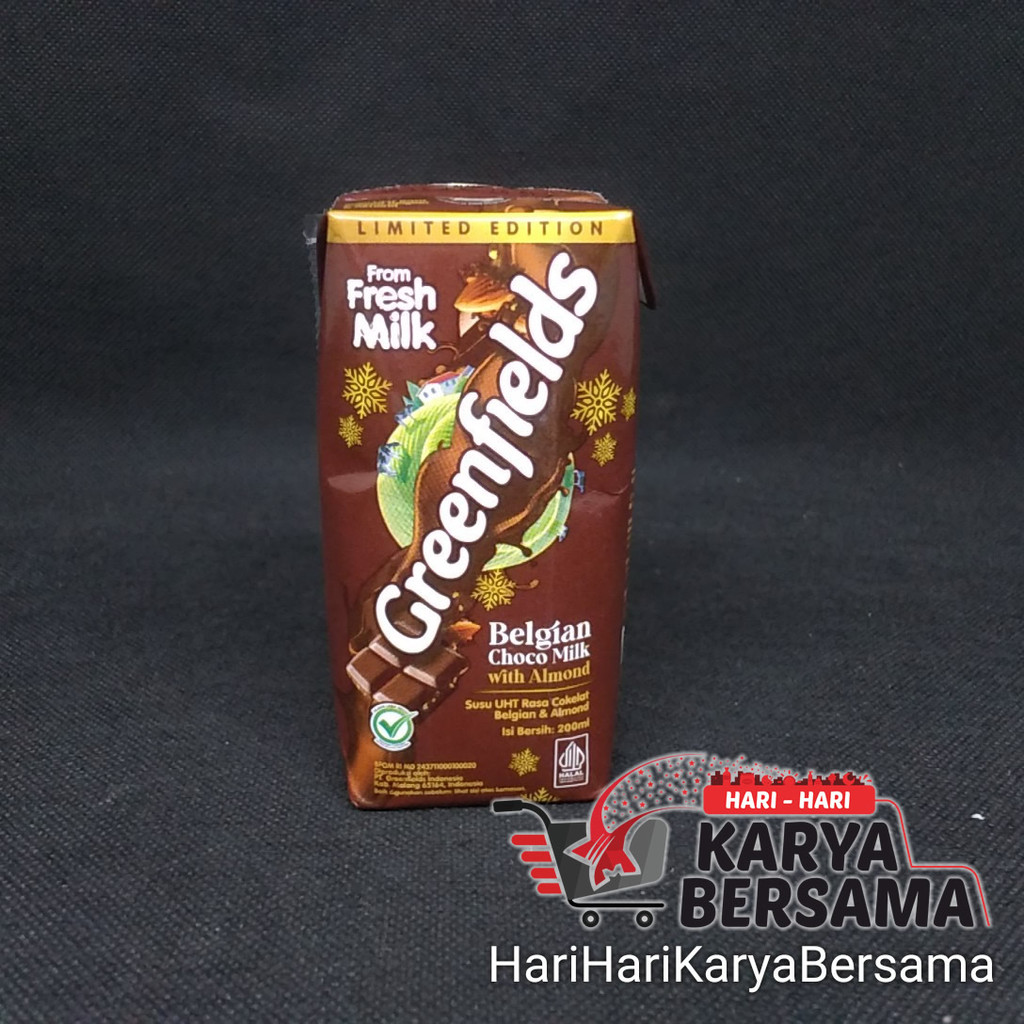 

MINUMAN SUSU CAIR GREEN FIELDS UHT BELGIAN CHOCO MILK ALMOND 200ML