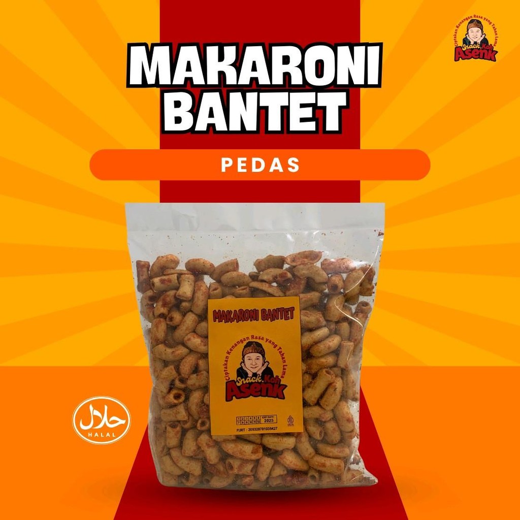 

Makaroni Bantet Pedas dan Original tidak keras kemasan 250 gram by Snack Koh Asenk