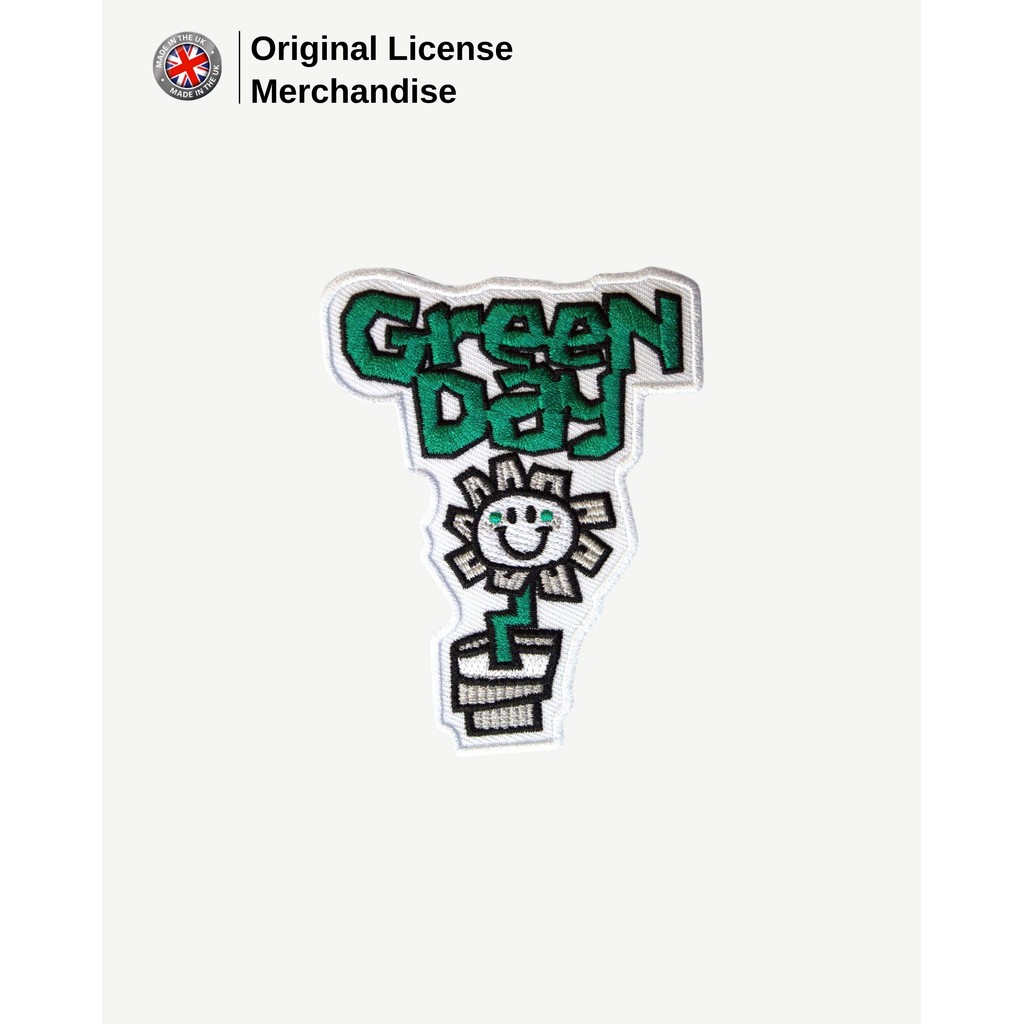 Patch Emblem Badge Flower Pot Musik Band GREEN DAY Asli Official Band Patch Aksesoris