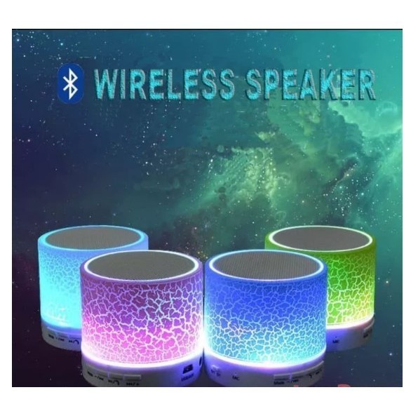 I* S10 Speaker Bluetooth Motif Retak S-10 Music mini Led bluetooth Spiker Blutut Lampu S 10