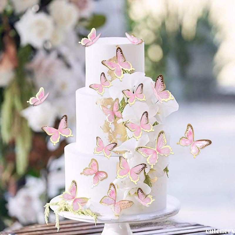 Cake Topper Hiasan Kue kupu kupu butterfly/ Dekorasi kue ulang tahun kupukupu butterfly cutenery