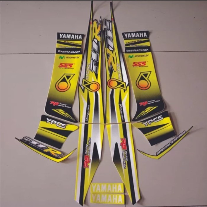 STRIPING FIZ R PETRONAS VARIASI KUNING HITAM YAMAHA FIZ R POLET STIKER