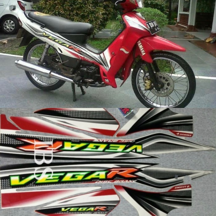 STRIPING VEGA R PUTIH MERAH 2005 STIKER ORI YAMAHA POLET STIKER