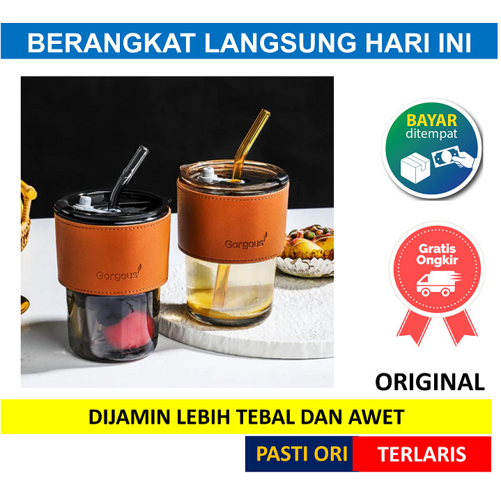 [ GORGOUS ] Gelas Estetik Gorgous Gorgeous Tumbler Minum Sedotan Aestetic Thumbler Kaca Coffee Tumbl