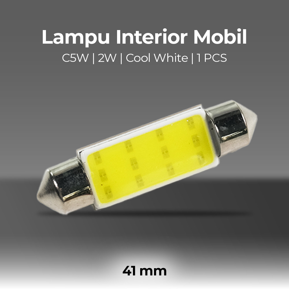 

- Lampu Interior Mobil LED Plat Dome Light C5W 2W Cool White 1 PCS - BA9S -