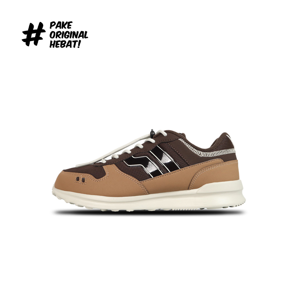 Piero Sepatu Sneakers Jogger Terra - Dark Brown/Coconut/Silver Birch