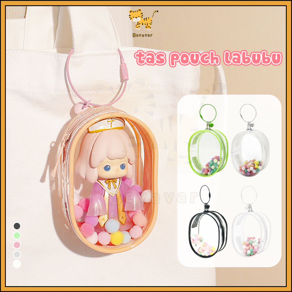 ID Bevavar Pouch Pvc Labubu Tas Labubu Pop Mart Tas Penyimpanan Transparan Pvc