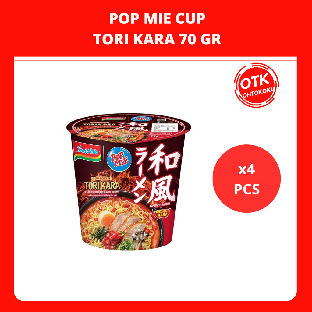 

Pop Mie Mi Instan Cup Premium Rasa Tori Kara Japanese Ramen 77 gr x 4 pcs