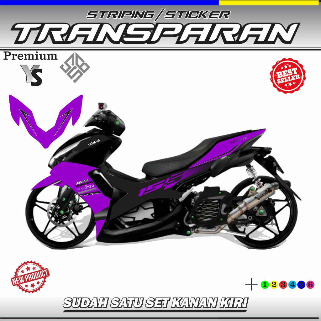 STRIPING TRANSFARAN Striping Transparan Aerox New 155 Connected Thailand Terbaru