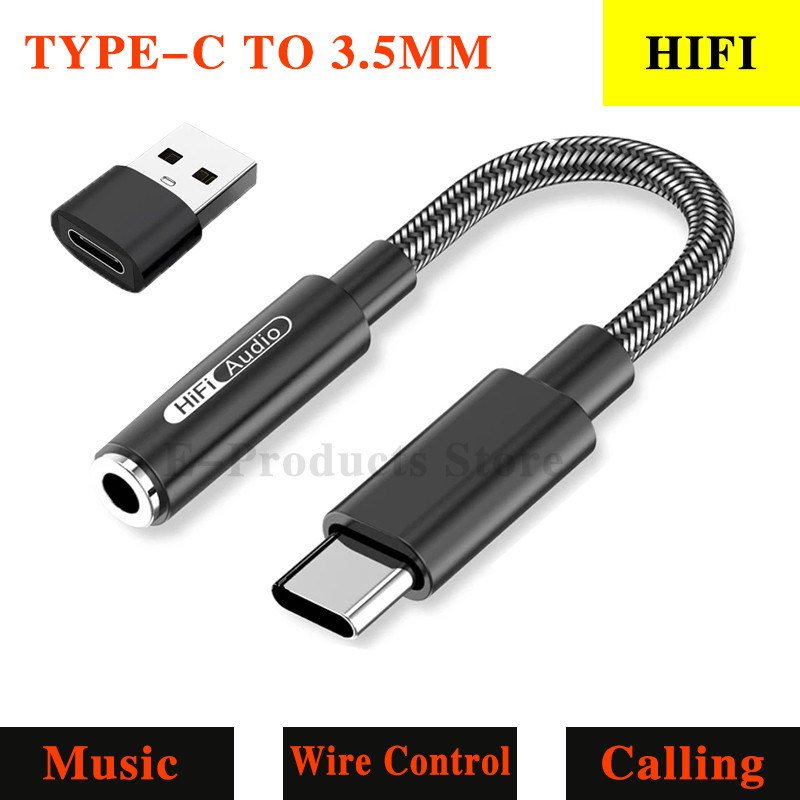 Type C Jack Earphone Adapter ALC5686 CX31993 DAC USB C to 3.5mm Headphones AUX Cable Adapter For Hua