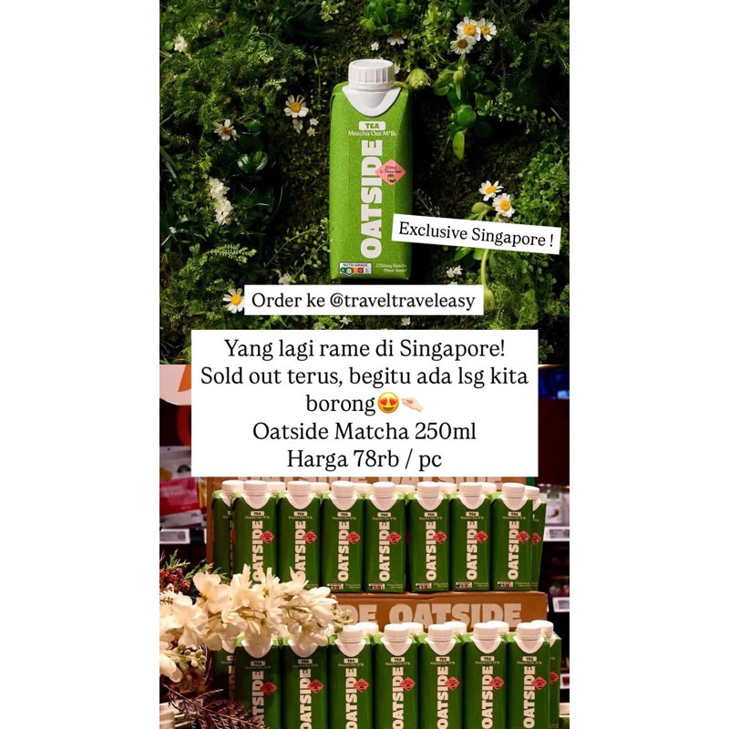 

Oatside Matcha 250ml Exclusive Singapore Limited Oat Milk