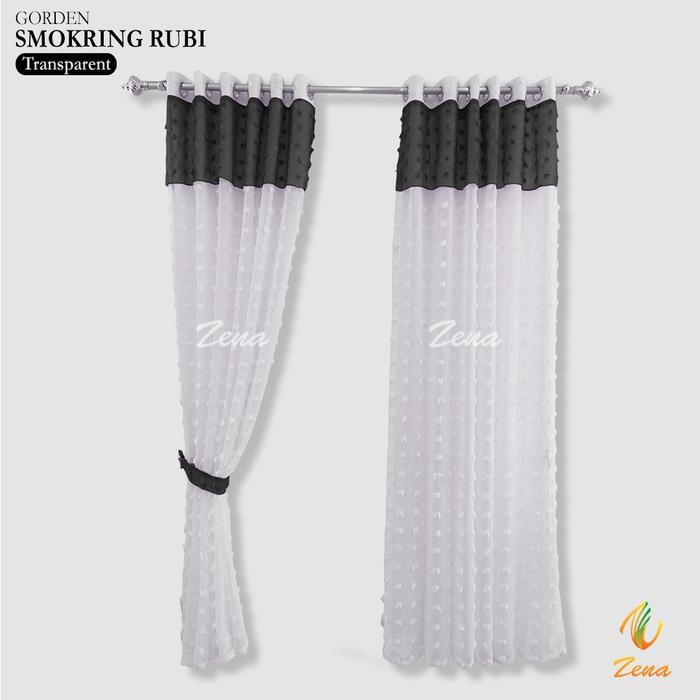 Promo Gorden Transparan Minimalis Smokring Rubi Pintu dan Jendela ventilasi tahan kerutan tirai Curt