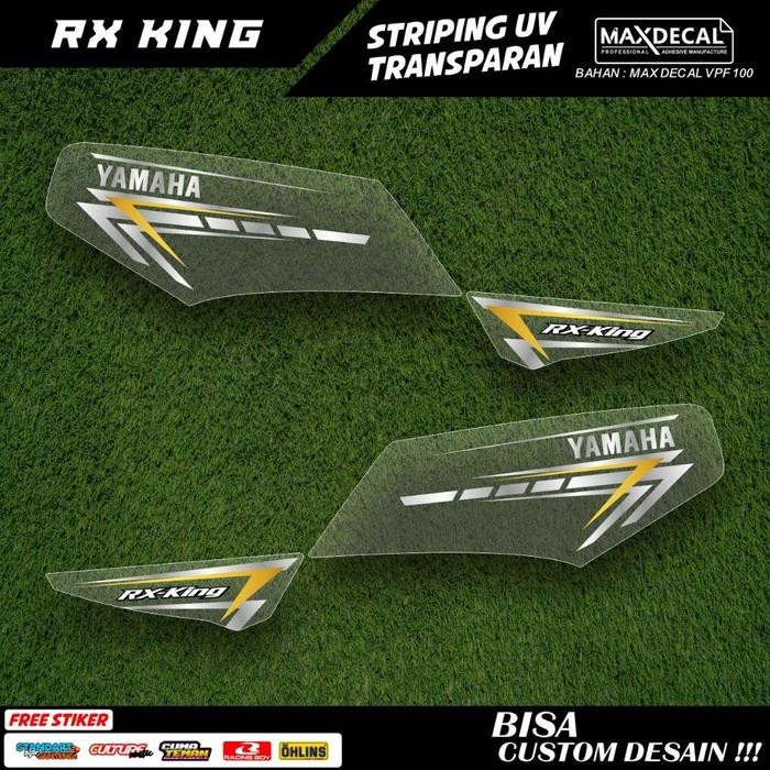 Striping UV Motor RX King / Stiker Transparan Aksesori Body Motor RX King Bisa Custom - SRX - PUTIH 