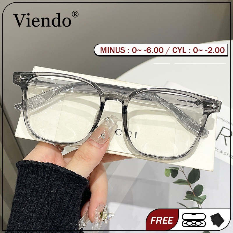 Viendo Kacamata Baca Plus Wanita Pria Besar Frame Anti Radiasi Blueray Kaca Mata Optik 27058