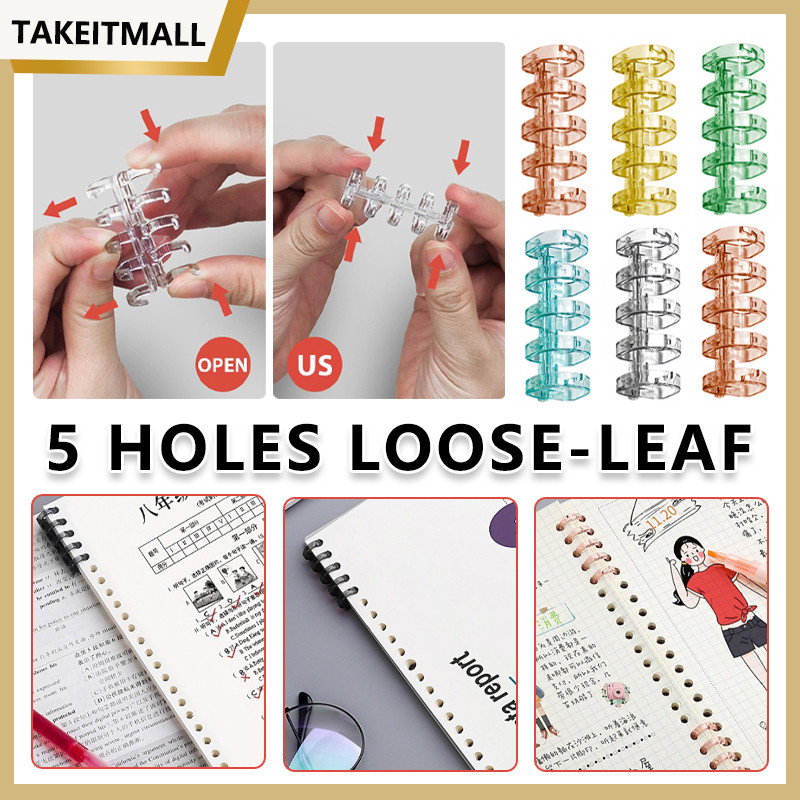 

DIY Ring Binding Binder Loose Leaf 5lubang/A4/B5/A5 Clear Binder