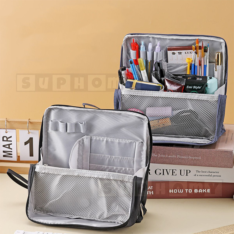 

Tenaga Pensil Tas Penyimpanan Kasing Pennatan Bag Kasup Kapasitas Besar Multifungsi Makeup Bag Makeup