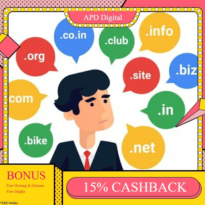 [Harga Reseller] Beli Domain 1 Tahun - Bonus  Hosting Gratis Aktif 1 tahun Termurah APD Digital APD